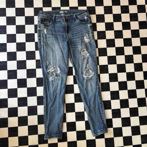 Old Navy Women's Rockstar Super Skinny Distressed Blue Jeans